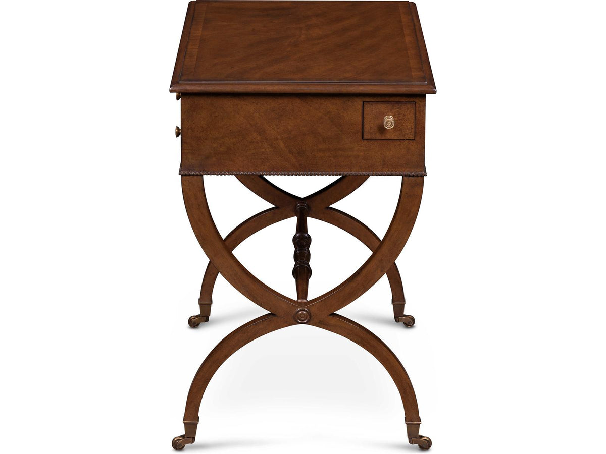 Mg Rectangular Wood End Table with Brass Casters