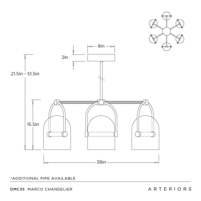 Marco 6 - Light LED Chandelier