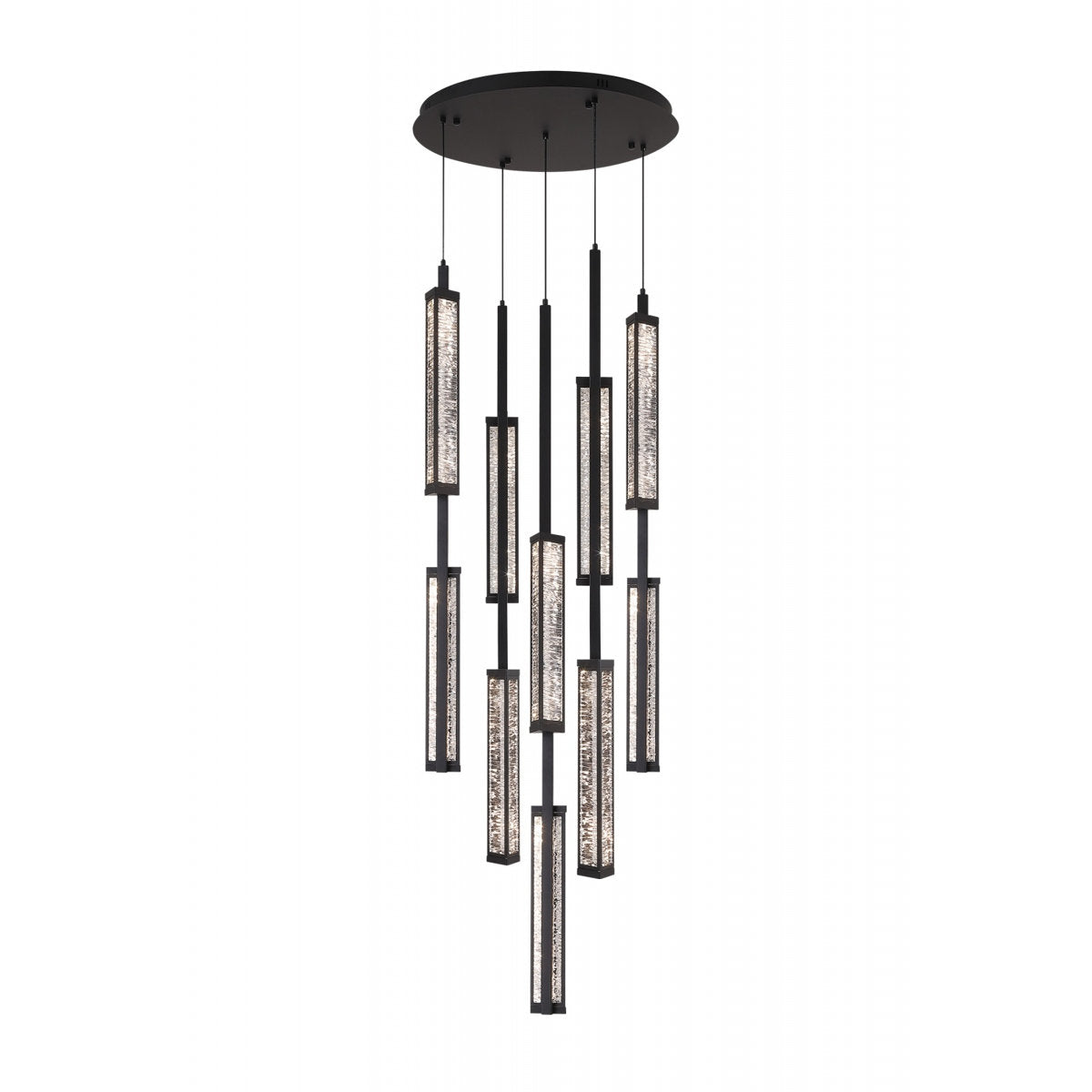 Metropole 10-light 66"h Led Pendant In Matte Black
