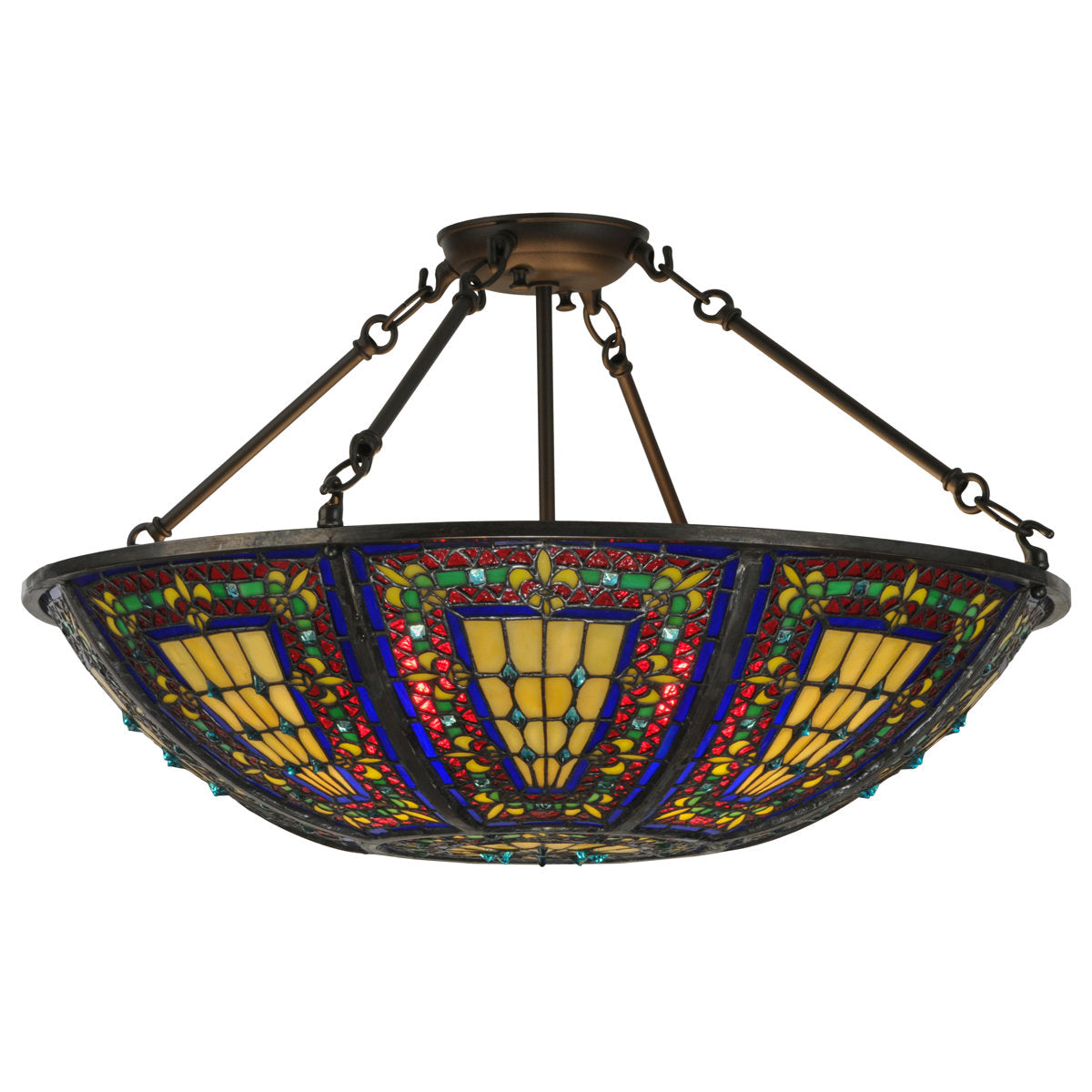 Meyda Tiffany &amp; Stained Glass 4 - Light Semi Flush Mount