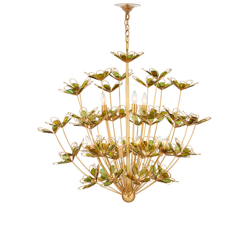 Midsummer 9 - Light Wrought Iron/Glass Chandelier