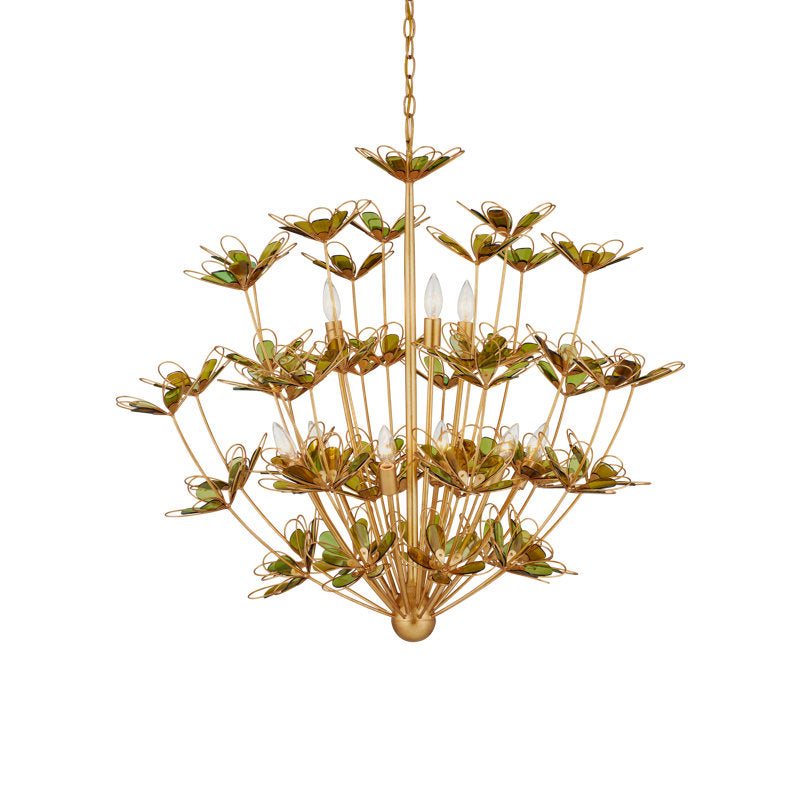 Midsummer 9 - Light Wrought Iron/Glass Chandelier