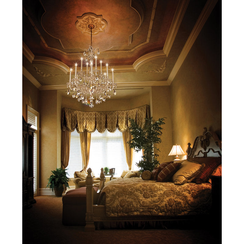 Milano 12 Light 31in x 40in Two-Tier Chandelier in French Gold with Clear Radiance Crystals