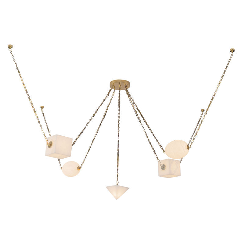 Mineral 5-Light Brass dimmable LED Chandelier