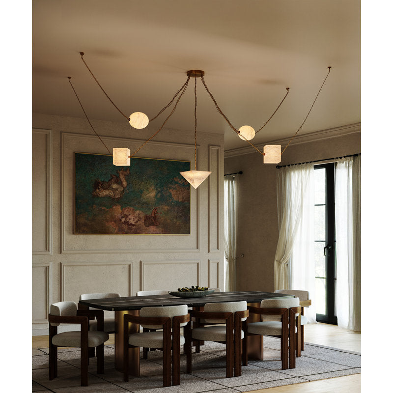 Mineral 5-Light Brass dimmable LED Chandelier