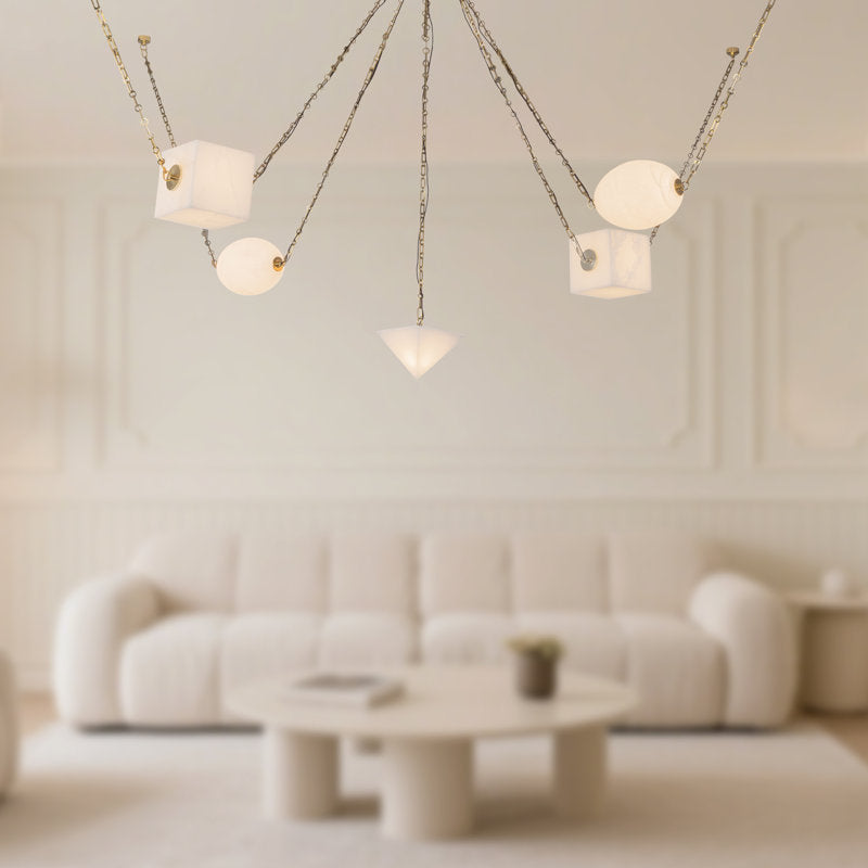 Mineral 5-Light Brass dimmable LED Chandelier