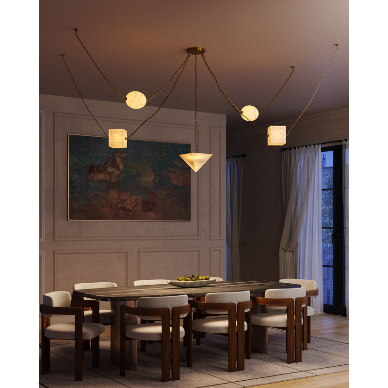 Mineral 5-Light Brass dimmable LED Chandelier
