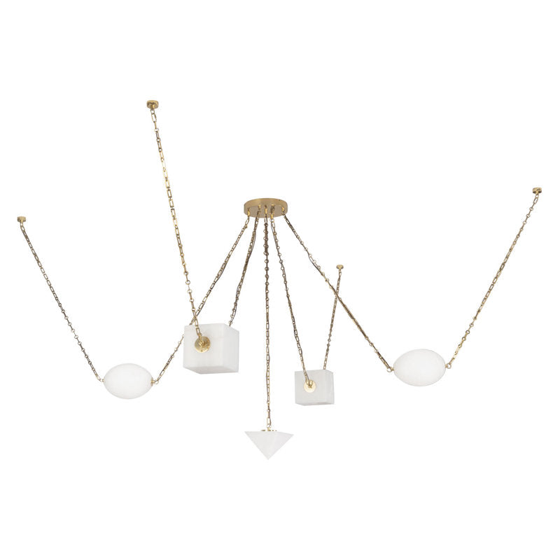 Mineral 5-Light Brass dimmable LED Chandelier