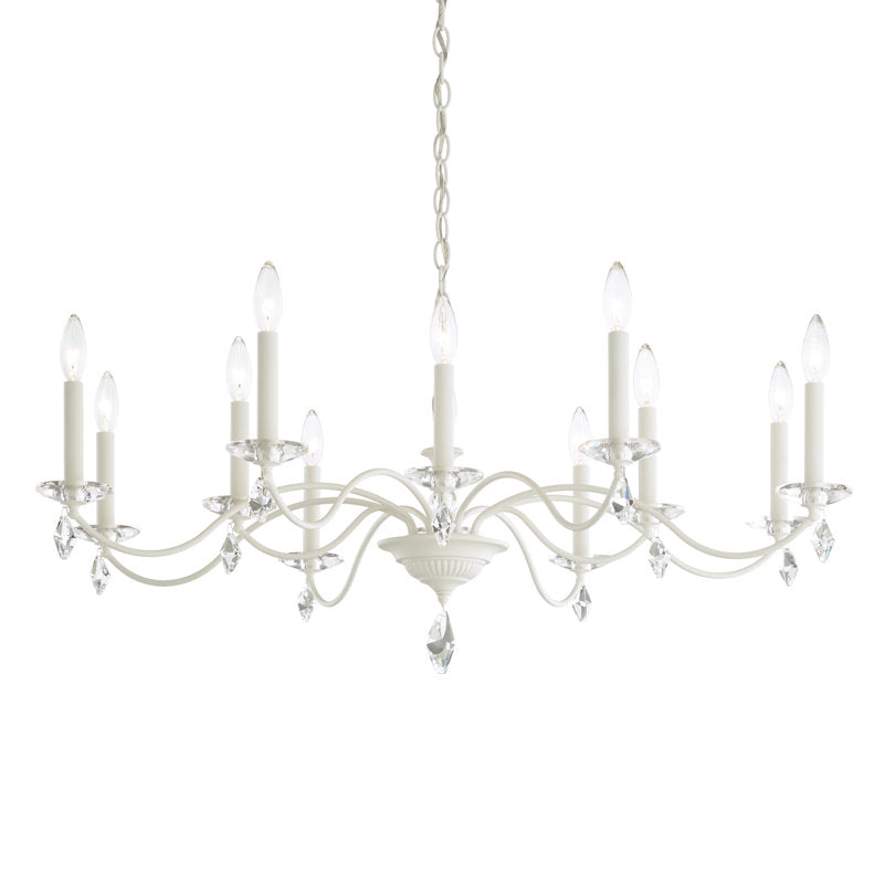 Modique 12 Light 39.5in x 16in Chandelier in Ferro Black with Clear Heritage Handcut Crystals
