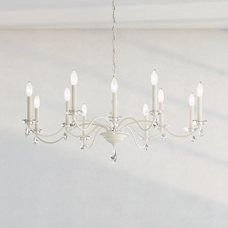 Modique 12 Light 39.5in x 16in Chandelier in Ferro Black with Clear Heritage Handcut Crystals