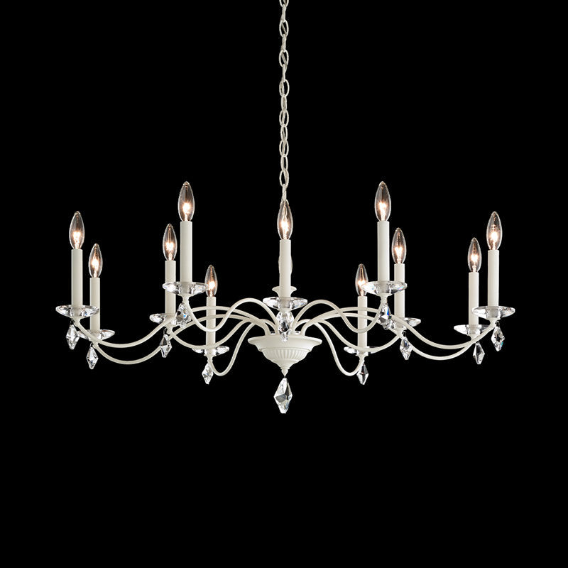 Modique 12 Light 39.5in x 16in Chandelier in Ferro Black with Clear Heritage Handcut Crystals