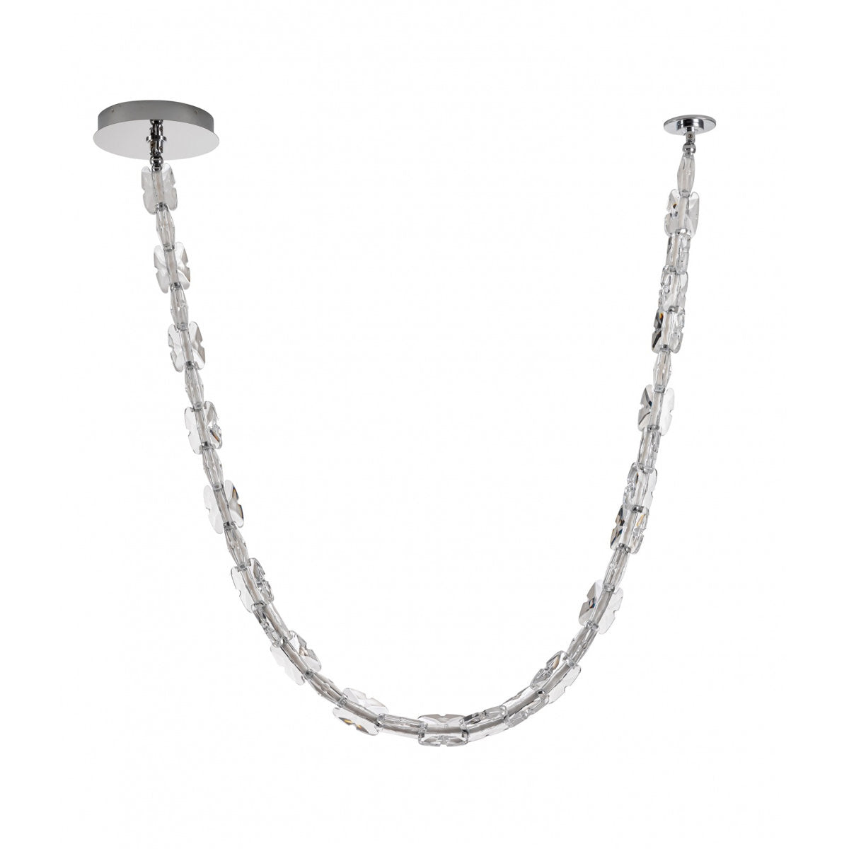 Monarch 120"L Clear Acrylic Strand Pendant In Chrome