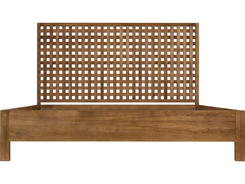Quinnton Natural Brown Teak Wood King Platform Bed