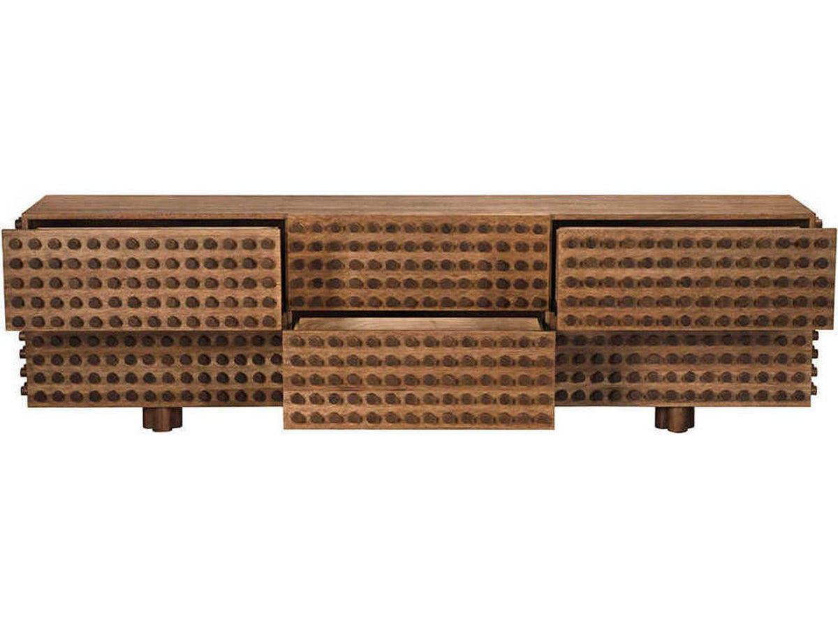 Haruko 107-Inch Walnut Wood Sideboard in Dark Walnut Finish