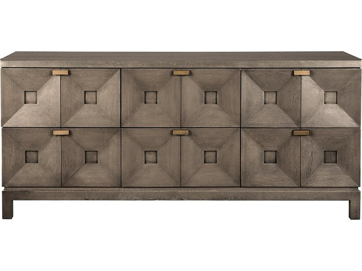 Musashi 72-Inch Walnut Wood Greige Brass Sideboard