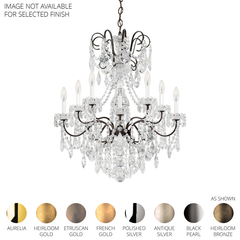 New Orleans 10 Light 28in x 31in Chandelier in Heirloom Gold with Clear Radiance Crystals