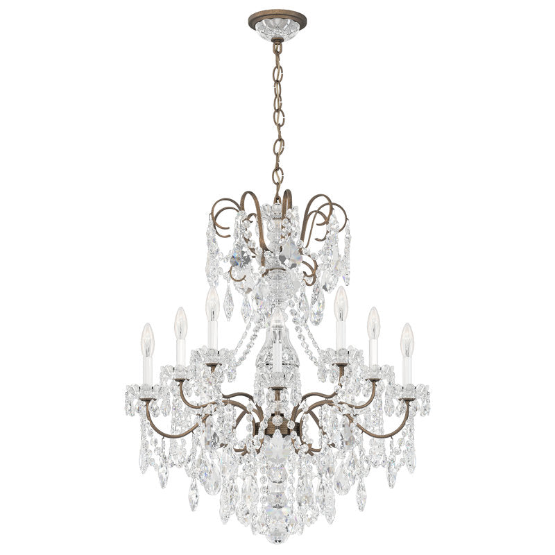 New Orleans 10 Light 28in x 31in Chandelier in Heirloom Gold with Clear Radiance Crystals