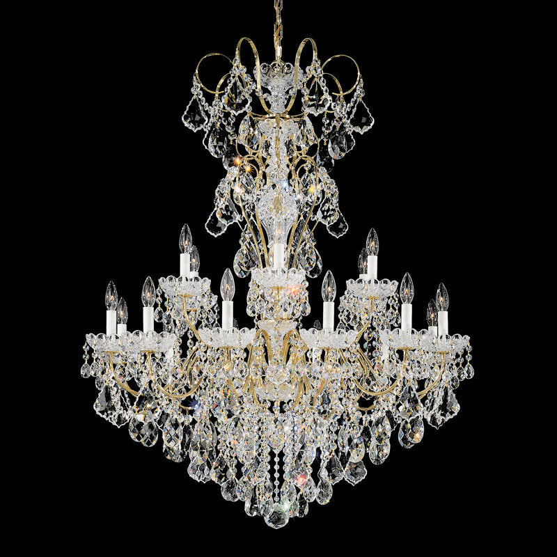 New Orleans 18 Light 36in x 44in Chandelier in Black Pearl with Clear Radiance Crystals