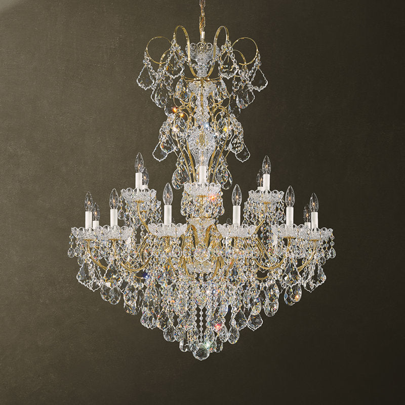 New Orleans 18 Light 36in x 44in Chandelier in Black Pearl with Clear Radiance Crystals