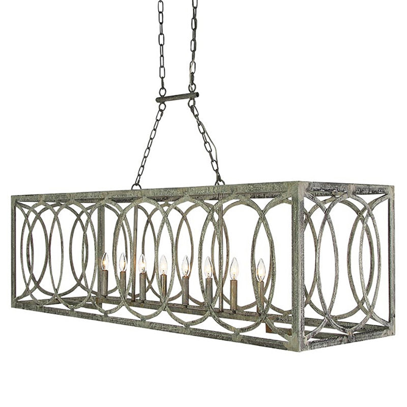 New Orleans 8 - Light Kitchen Island Rectangle Chandelier