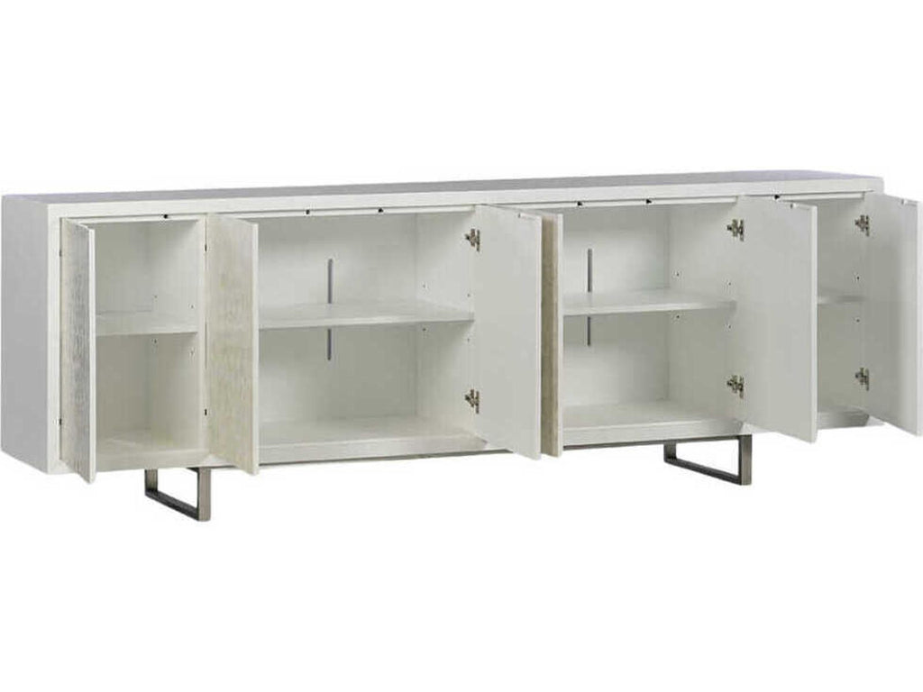 Capiz 112 Inch Acacia Wood Sideboard Ghost Finish