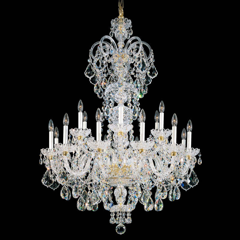 Olde World 23 Light 36in x 52in Chandelier in Silver with Clear Heritage Handcut Crystals