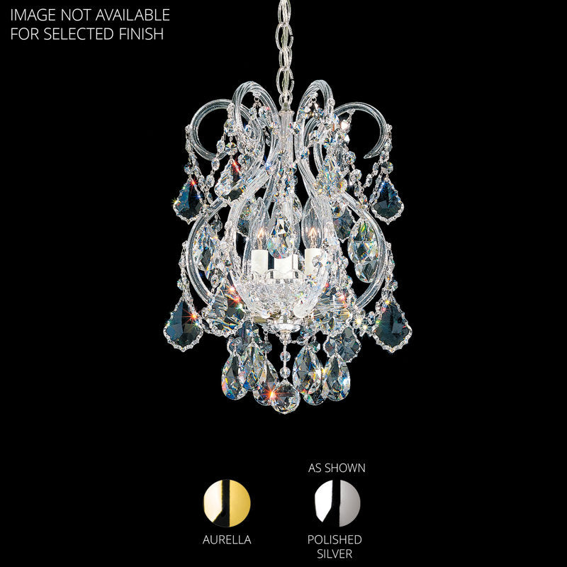 Olde World 4 Light 11in x 17in Pendant in Polished Gold with Clear Radiance Crystals
