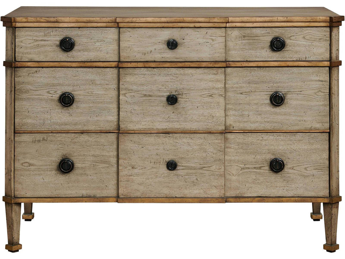3-Drawers Beige Ash Wood Dresser