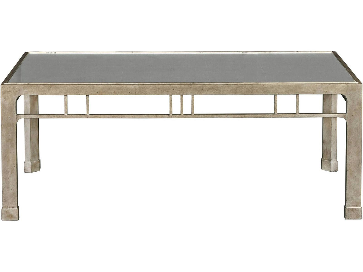 Rectangular Silver Leaf Mirror Coffee Table Antique Silver