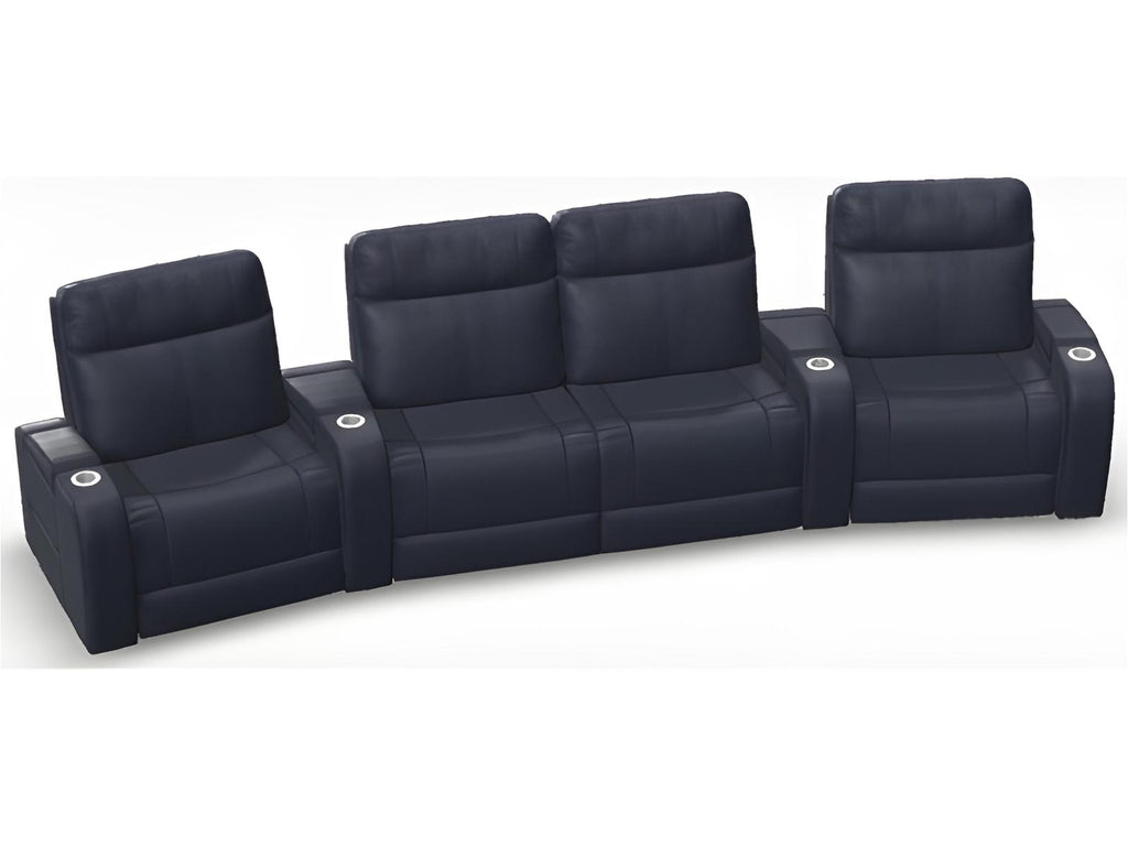 Virtue Power Reclining Leather Upholstery Sectional Sofa with Power Headrest and Lumbar