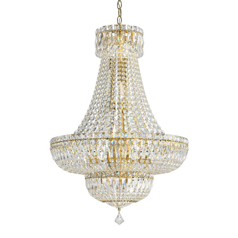 Petit Crystal Deluxe 16 Light 21in x 31in Chandelier in Silver with Clear Radiance Crystals
