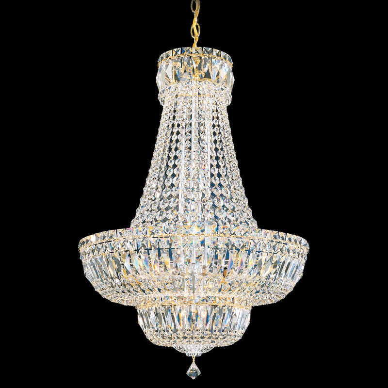 Petit Crystal Deluxe 16 Light 21in x 31in Chandelier in Silver with Clear Radiance Crystals