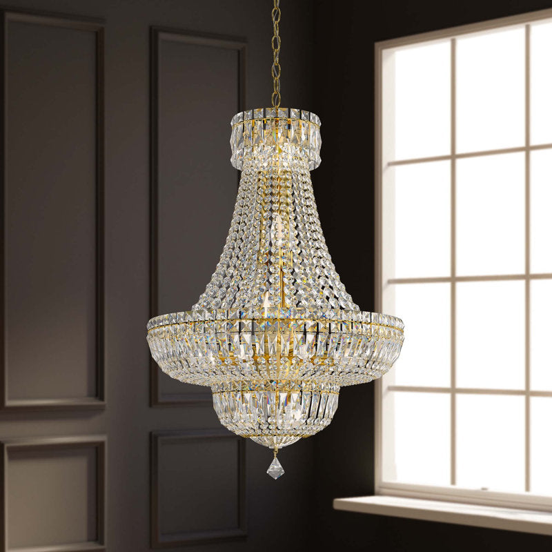 Petit Crystal Deluxe 16 Light 21in x 31in Chandelier in Silver with Clear Radiance Crystals