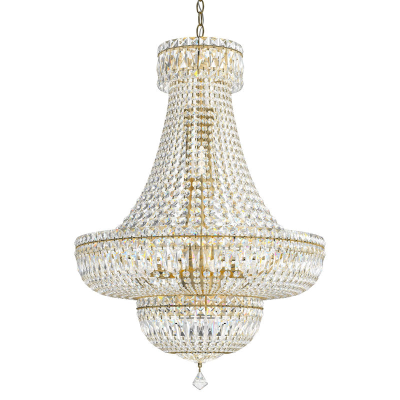 Petit Crystal Deluxe 23 Light 24in x 34in Chandelier in Silver with Clear Optic Crystals