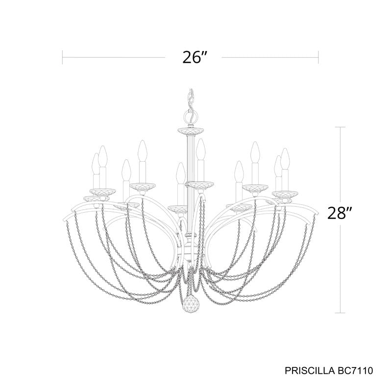 Priscilla 10 - Light Chandelier