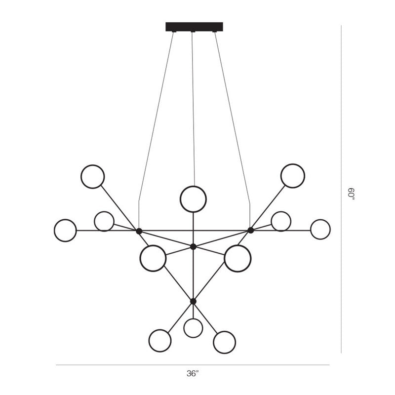 Proton 12 - Light LED Chandelier