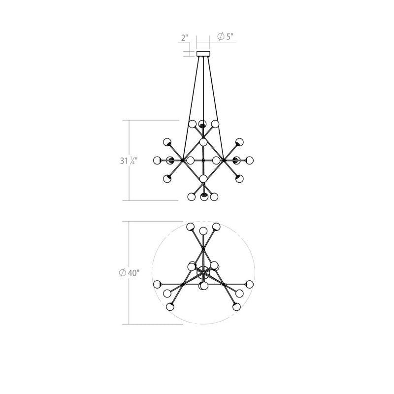 Proton 18 - Light LED Chandelier