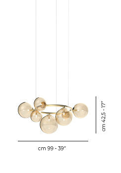 Puppet Ring Suspension 7A Amber Transparent Matt Black Nickel G9 Ul