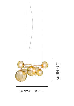 Puppet Ring Suspension 7 White Shaded Matt Gold 3 G9 Ul
