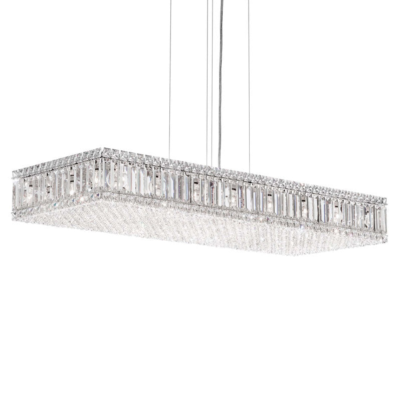 Quantum 23 Light 39in x 15in Chandelier in Polished Stainless Steel with Clear Radiance Crystals