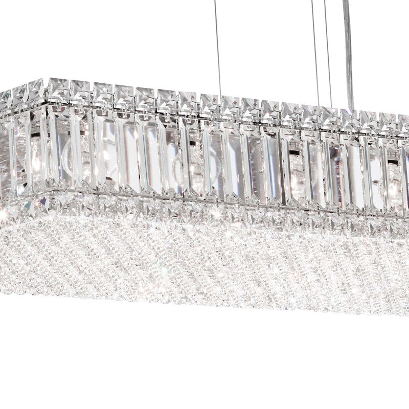Quantum 23 Light 39in x 15in Chandelier in Polished Stainless Steel with Clear Radiance Crystals