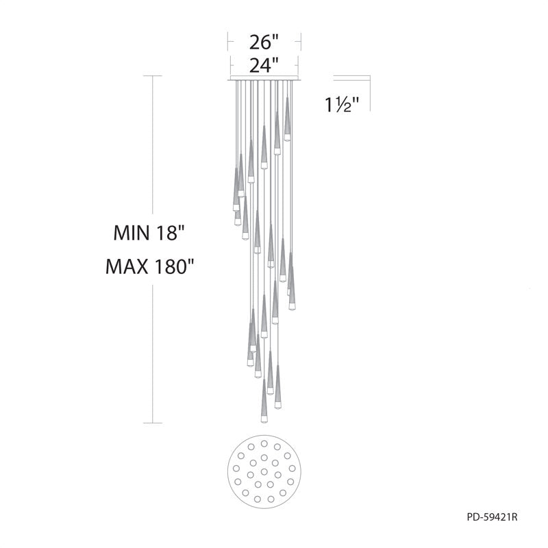 Quill Round Multi-Light 4-CCT Pendant
