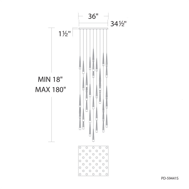 Quill Square Multi-Light 4-CCT Pendant