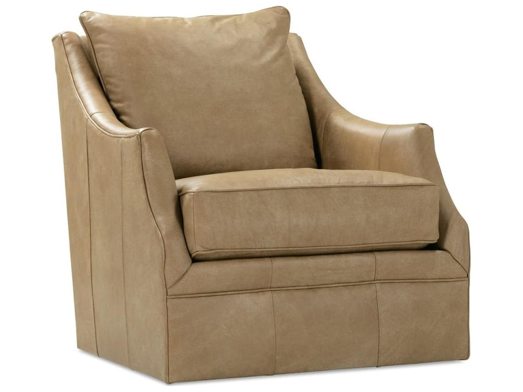 Kara Glider Brown Leather Accent Swivel Chair