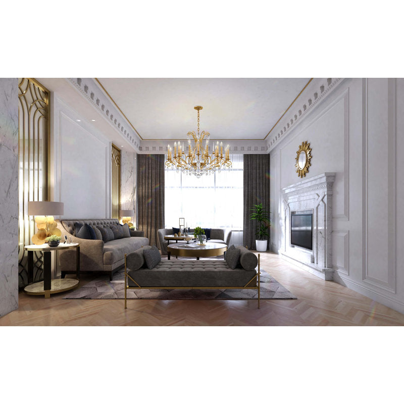 Renaissance Nouveau 18 Light 40in x 27.5in Chandelier in Heirloom Bronze with Clear Heritage Handcut Crystals