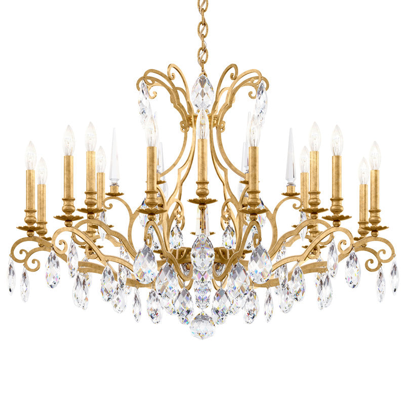 Renaissance Nouveau 18 Light 40in x 27.5in Chandelier in Heirloom Bronze with Clear Heritage Handcut Crystals
