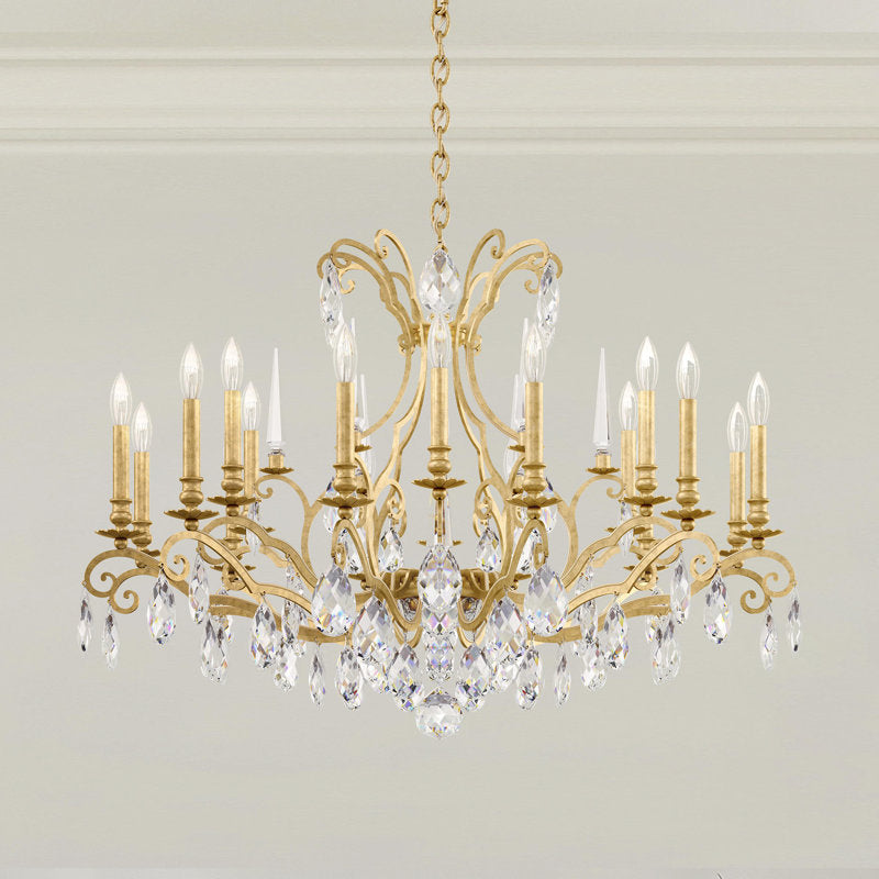 Renaissance Nouveau 18 Light 40in x 27.5in Chandelier in Heirloom Bronze with Clear Heritage Handcut Crystals
