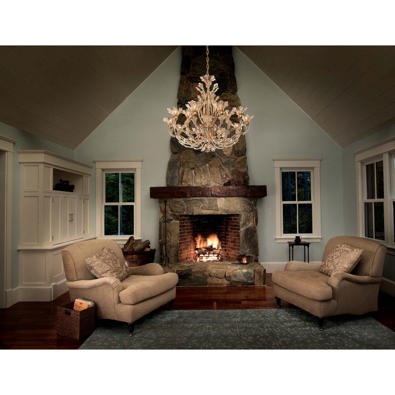 Rivendell 16 Light 32in x 27in Two-Tier Chandelier in Black with Clear Radiance Crystals