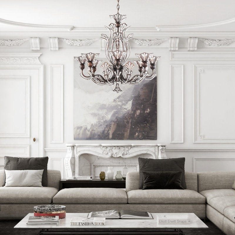 Rivendell 8 Light 26in x 23in Chandelier in French Gold with Clear Radiance Crystals