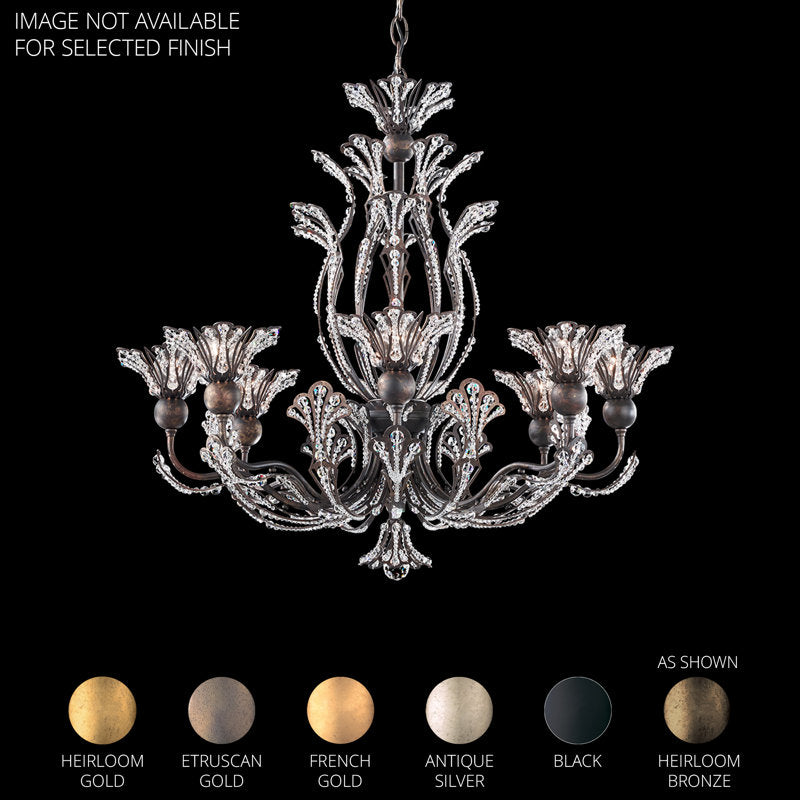 Rivendell 8 Light 26in x 23in Chandelier in French Gold with Clear Radiance Crystals